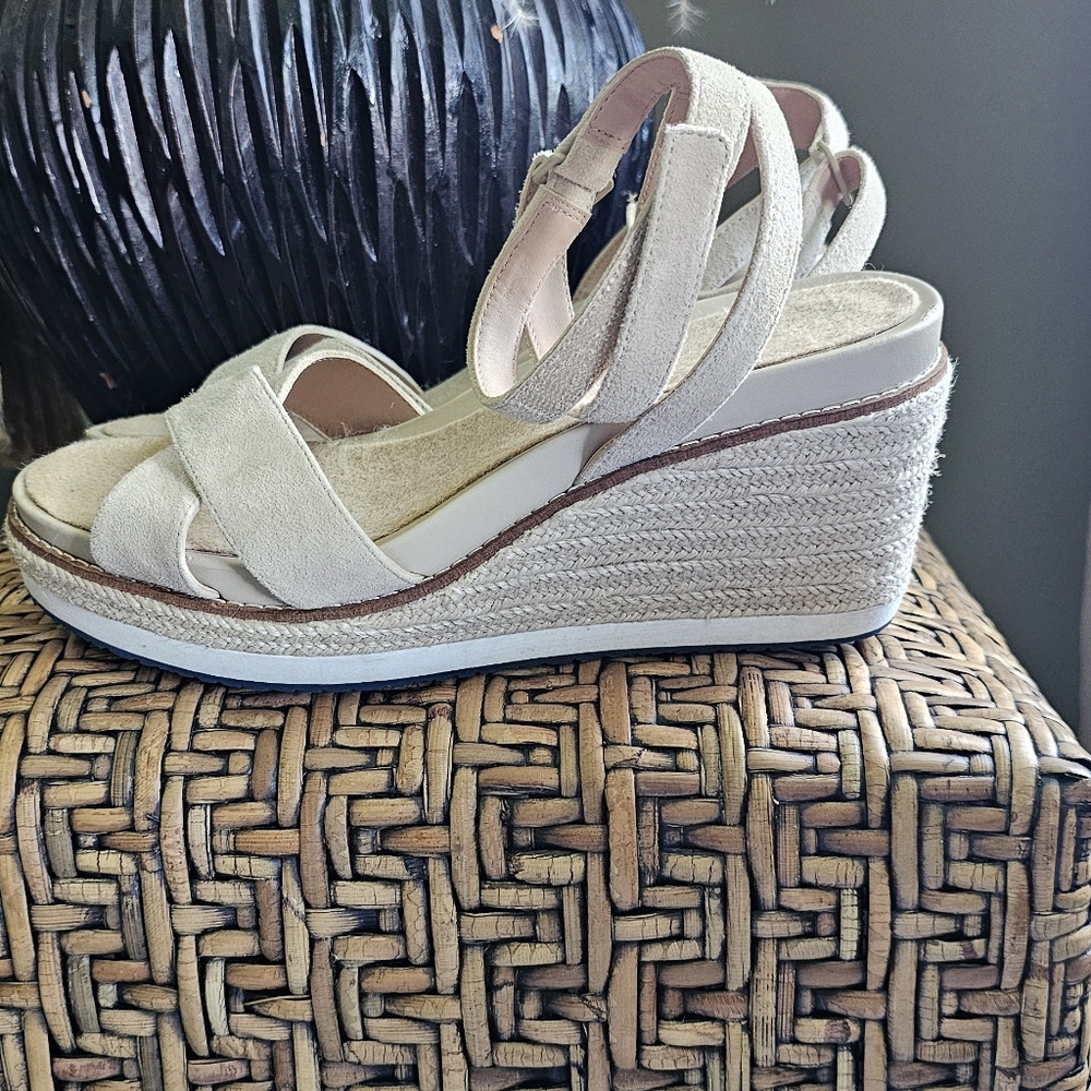 Cole Haan Cream Espadrille Shoes with Woven Straps